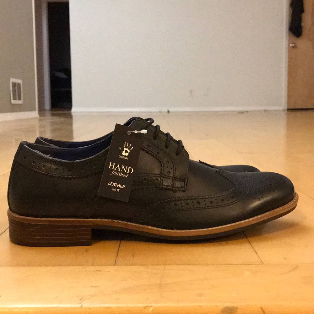 Silver Street Brogues in Black Leather